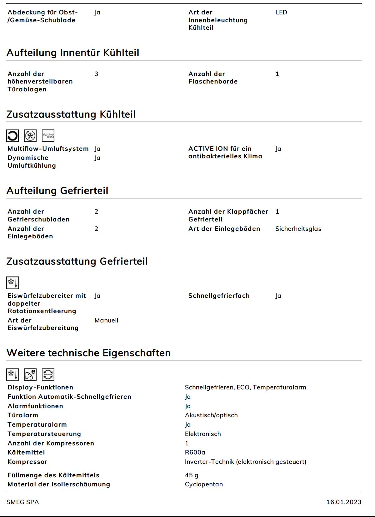 GmbH rechts Kühl-/Gefrierkombination & Türanschlag FAB38RPB5 Pastellblau SMEG - | Küchenwelt Vertrieb Sagoma - -