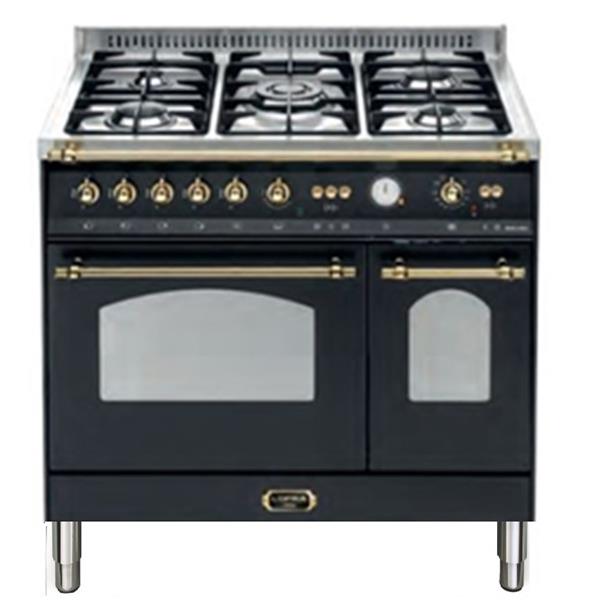 LOFRA - DOLCEVITA - GAS - DOUBLE OVEN 90cm - RNMD 96 GVGTE/ CI - BLACK Messing Finish