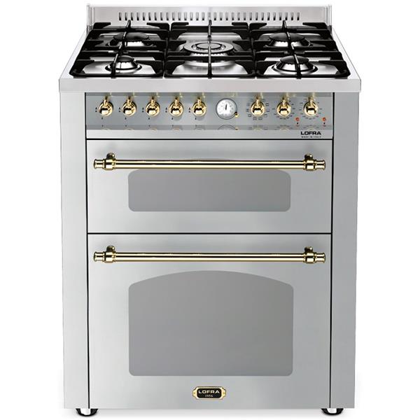 LOFRA - DOLCEVITA - DOUBLE OVEN 70 cm - RSUD 76 MFTE/ CI - Stainless Steel - Messing Finish